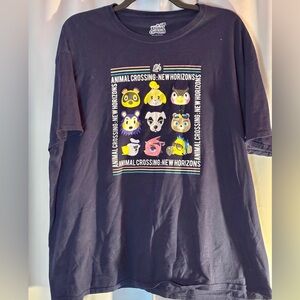 Size 2XL Animal Crossing New Horizons Graphic T-Shirt Navy Nintendo